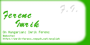 ferenc imrik business card